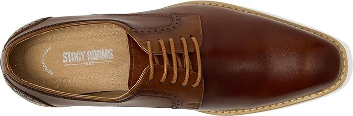 Stacy Adams Barringer Lace-Up Men's Lace Up Wing Tip Shoes Tan : 8 M, Leather - Image 2