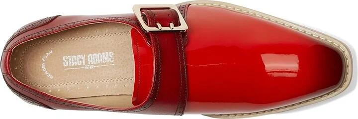 Stacy Adams Bartram Monk Strap Men's Lace Up Wing Tip Shoes Red : 10 M, Leather/Synthetic - Image 2