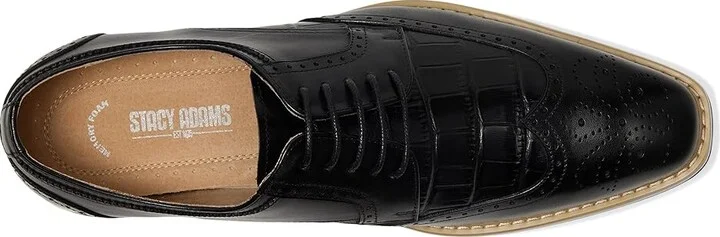 Stacy Adams Beaumont Wing Tip Lace-Up Men's Lace Up Wing Tip Shoes Black : 7 M, Leather - Image 2