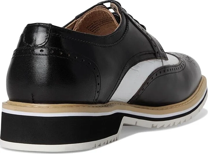 Stacy Adams Beaumont Wing Tip Lace-Up Men's Lace Up Wing Tip Shoes Black and White : 7.5 M, Leather - Image 4