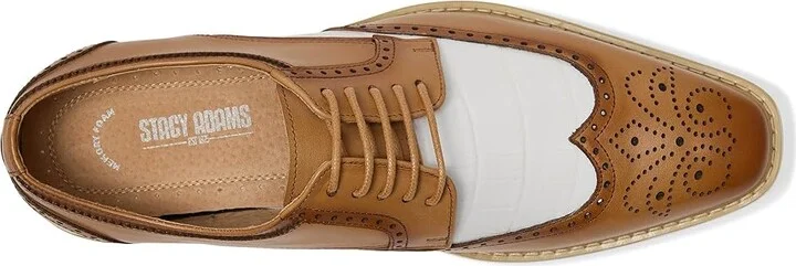 Stacy Adams Beaumont Wing Tip Lace-Up Men's Lace Up Wing Tip Shoes Natural : 11.5 M, Leather - Image 2