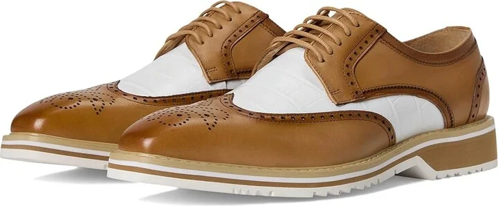 Stacy Adams Beaumont Wing Tip Lace-Up Men's Lace Up Wing Tip Shoes Natural : 11.5 M, Leather