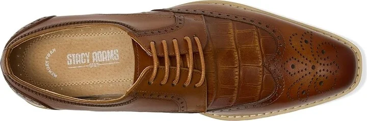 Stacy Adams Beaumont Wing Tip Lace-Up Men's Lace Up Wing Tip Shoes Tan : 7 M, Leather - Image 2