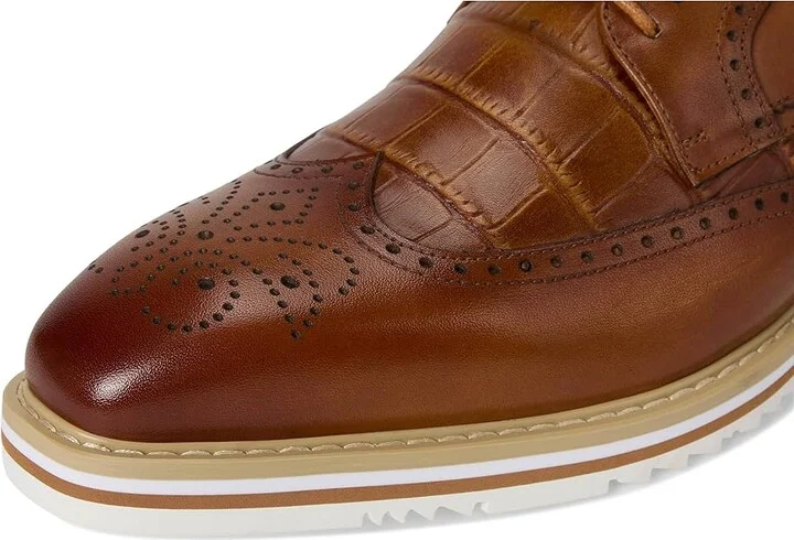 Stacy Adams Beaumont Wing Tip Lace-Up Men's Lace Up Wing Tip Shoes Tan : 7 M, Leather - Image 7