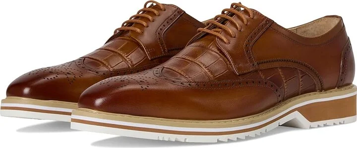 Stacy Adams Beaumont Wing Tip Lace-Up Men's Lace Up Wing Tip Shoes Tan : 7 M, Leather