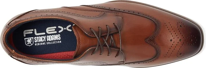Stacy Adams Brayden Wing Tip Lace-Up Men's Lace Up Wing Tip Shoes Tan : 9.5 W, Leather - Image 2