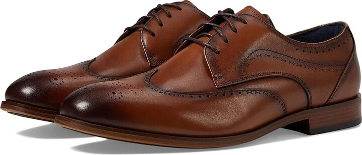 Stacy Adams Brayden Wing Tip Lace-Up Men's Lace Up Wing Tip Shoes Tan : 9.5 W, Leather