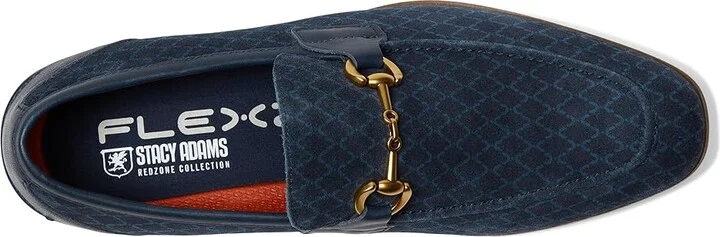 Stacy Adams Brinkley Moc Toe Slip-On Men's Lace Up Wing Tip Shoes Navy : 9 M, Leather/Suede - Image 2