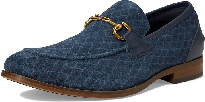 Stacy Adams Brinkley Moc Toe Slip-On Men's Lace Up Wing Tip Shoes Navy : 9 M, Leather/Suede - Image 5