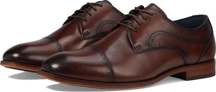Stacy Adams Bryant Cap Toe Lace-Up Men's Lace Up Wing Tip Shoes Brown : 8.5 W, Leather