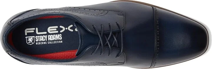 Stacy Adams Bryant Cap Toe Lace-Up Men's Lace Up Wing Tip Shoes Navy : 8.5 M, Leather - Image 2
