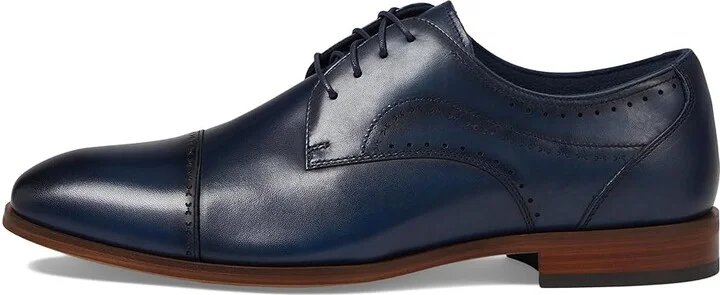 Stacy Adams Bryant Cap Toe Lace-Up Men's Lace Up Wing Tip Shoes Navy : 8.5 M, Leather - Image 6