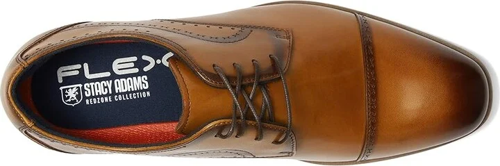 Stacy Adams Bryant Cap Toe Lace-Up Men's Lace Up Wing Tip Shoes Tan : 12 W, Leather - Image 2