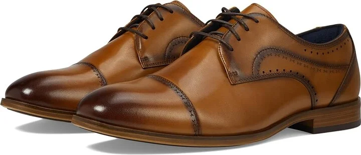 Stacy Adams Bryant Cap Toe Lace-Up Men's Lace Up Wing Tip Shoes Tan : 12 W, Leather
