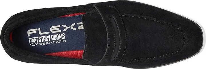 Stacy Adams Burke Penny Slip-On Men's Lace Up Wing Tip Shoes Black Suede : 9.5 M - Image 2