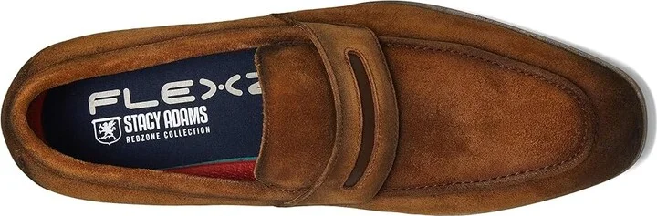 Stacy Adams Burke Penny Slip-On Men's Lace Up Wing Tip Shoes Copper : 8.5 M, Suede - Image 2