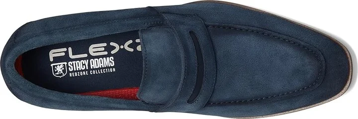 Stacy Adams Burke Penny Slip-On Men's Lace Up Wing Tip Shoes Navy Suede : 7.5 M - Image 2