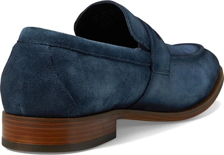 Stacy Adams Burke Penny Slip-On Men's Lace Up Wing Tip Shoes Navy Suede : 7.5 M - Image 4