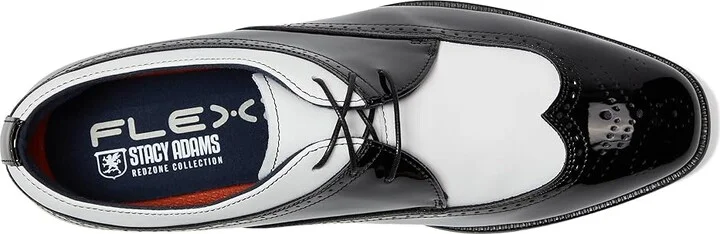 Stacy Adams Dayton II Wing Tip Lace-Up Men's Lace Up Wing Tip Shoes Black and White : 12 M, Leather - Image 2