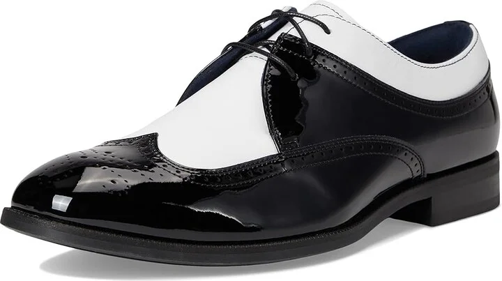 Stacy Adams Dayton II Wing Tip Lace-Up Men's Lace Up Wing Tip Shoes Black and White : 12 M, Leather - Image 5