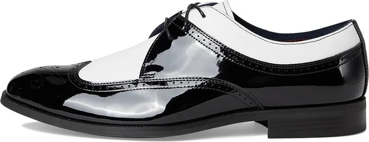 Stacy Adams Dayton II Wing Tip Lace-Up Men's Lace Up Wing Tip Shoes Black and White : 12 M, Leather - Image 6