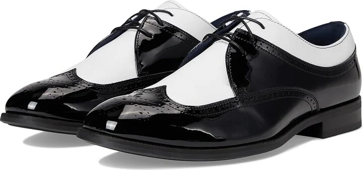 Stacy Adams Dayton II Wing Tip Lace-Up Men's Lace Up Wing Tip Shoes Black and White : 12 M, Leather