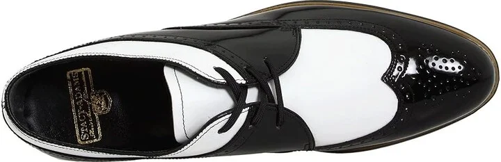 Stacy Adams Dayton - Wingtip Men's Shoes Black w/ White : 7 D - Medium, Leather - Image 3