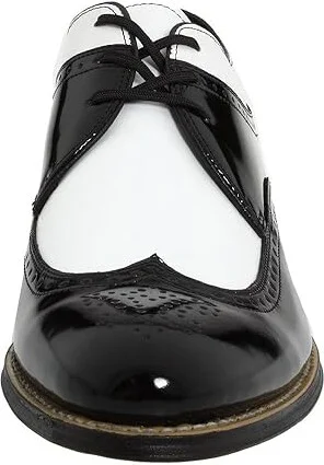 Stacy Adams Dayton - Wingtip Men's Shoes Black w/ White : 7 D - Medium, Leather - Image 6