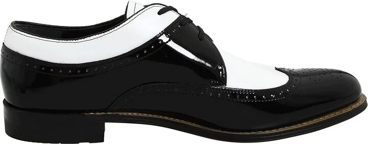 Stacy Adams Dayton - Wingtip Men's Shoes Black w/ White : 7 D - Medium, Leather - Image 8