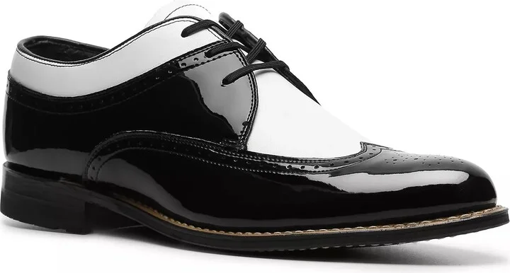 White/Black Patent Leather