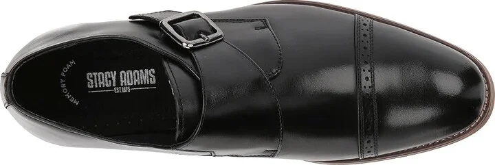 Stacy Adams Desmond Cap-Toe Monk-Strap Loafer Men's Shoes Black : 7 D - Medium, Leather - Image 3