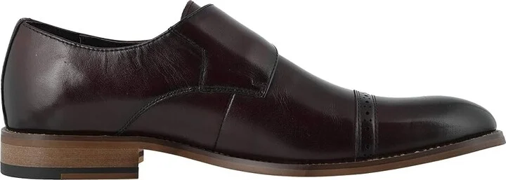Stacy Adams Desmond Cap-Toe Monk-Strap Loafer Men's Shoes Burgundy : 8 D - Medium, Leather - Image 8