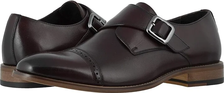 Stacy Adams Desmond Cap-Toe Monk-Strap Loafer Men's Shoes Burgundy : 8 D - Medium, Leather