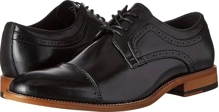 Stacy Adams Dickinson Cap Toe Oxford Men's Lace Up Cap Toe Shoes Black : 8 D - Medium, Leather