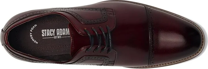 Stacy Adams Dickinson Cap Toe Oxford Men's Lace Up Cap Toe Shoes Burgundy : 7.5 D - Medium, Leather - Image 3