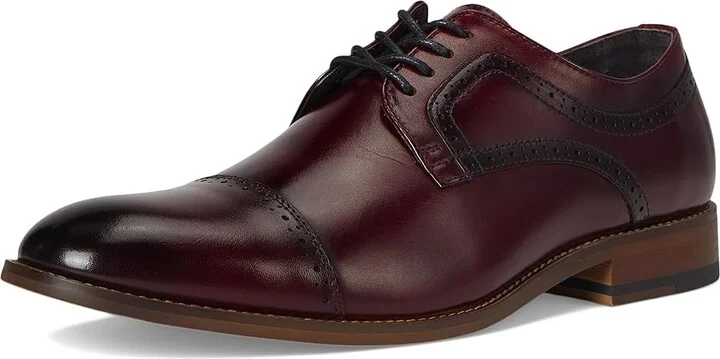 Stacy Adams Dickinson Cap Toe Oxford Men's Lace Up Cap Toe Shoes Burgundy : 7.5 D - Medium, Leather - Image 6