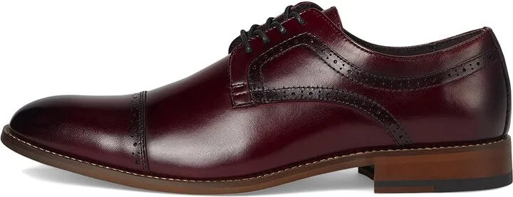 Stacy Adams Dickinson Cap Toe Oxford Men's Lace Up Cap Toe Shoes Burgundy : 7.5 D - Medium, Leather - Image 7