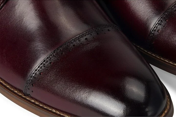 Stacy Adams Dickinson Cap Toe Oxford Men's Lace Up Cap Toe Shoes Burgundy : 7.5 D - Medium, Leather - Image 8
