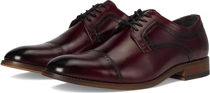 Stacy Adams Dickinson Cap Toe Oxford Men's Lace Up Cap Toe Shoes Burgundy : 7.5 D - Medium, Leather