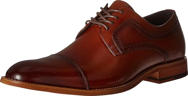 Stacy Adams Dickinson Cap Toe Oxford Men's Lace Up Cap Toe Shoes Cognac : 8 D - Medium, Leather - Image 2