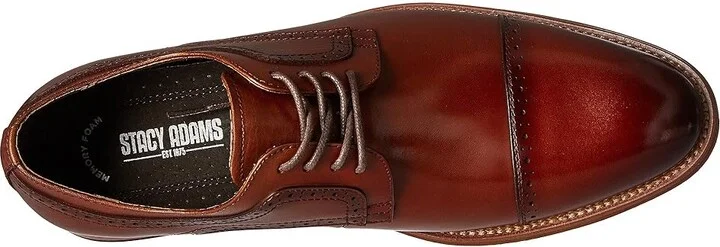 Stacy Adams Dickinson Cap Toe Oxford Men's Lace Up Cap Toe Shoes Cognac : 8 D - Medium, Leather - Image 3