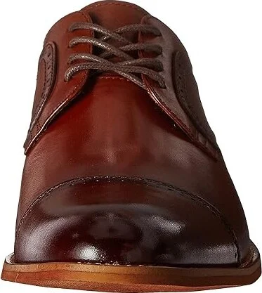 Stacy Adams Dickinson Cap Toe Oxford Men's Lace Up Cap Toe Shoes Cognac : 8 D - Medium, Leather - Image 6