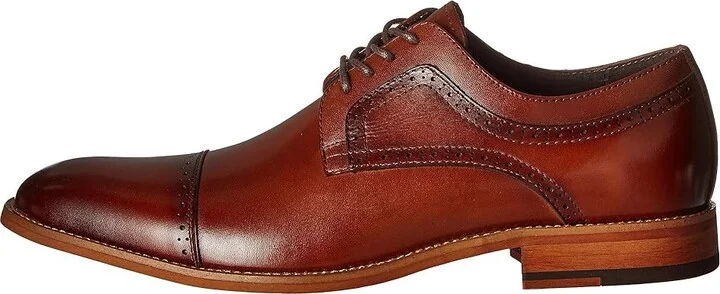 Stacy Adams Dickinson Cap Toe Oxford Men's Lace Up Cap Toe Shoes Cognac : 8 D - Medium, Leather - Image 7