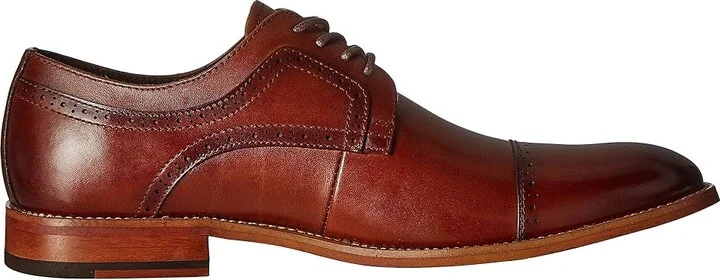 Stacy Adams Dickinson Cap Toe Oxford Men's Lace Up Cap Toe Shoes Cognac : 8 D - Medium, Leather - Image 8