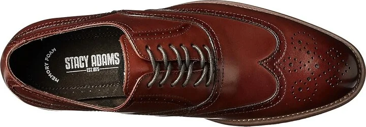 Stacy Adams Dunbar Wingtip Oxford Men's Shoes Cognac : 7 D - Medium, Leather - Image 3