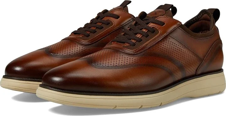 Stacy Adams Edgewood Wing Tip Elastic Lace Men's Lace-up Boots Cognac : 10.5 W, Leather