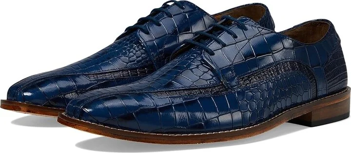 Stacy Adams Gabardo Bike Toe Lace-Up Men's Lace Up Wing Tip Shoes Blue : 12 M, Leather