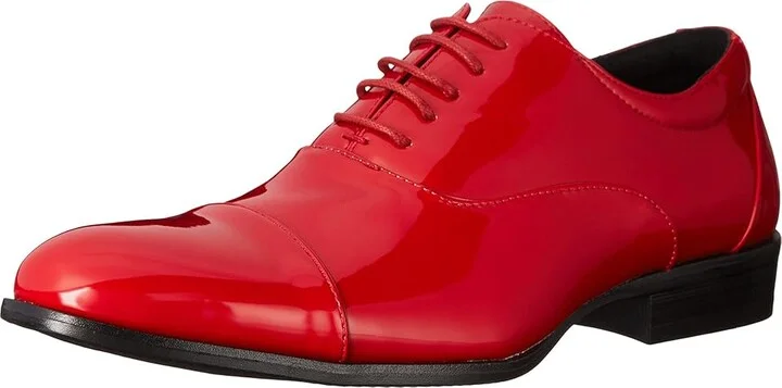 Stacy Adams Gala Cap Toe Oxford Men's Lace Up Cap Toe Shoes Red Patent : 7 D - Medium, Leather/Synthetic - Image 2