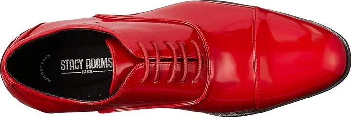 Stacy Adams Gala Cap Toe Oxford Men's Lace Up Cap Toe Shoes Red Patent : 7 D - Medium, Leather/Synthetic - Image 3