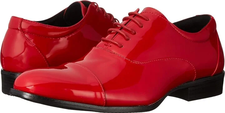Stacy Adams Gala Cap Toe Oxford Men's Lace Up Cap Toe Shoes Red Patent : 7 D - Medium, Leather/Synthetic